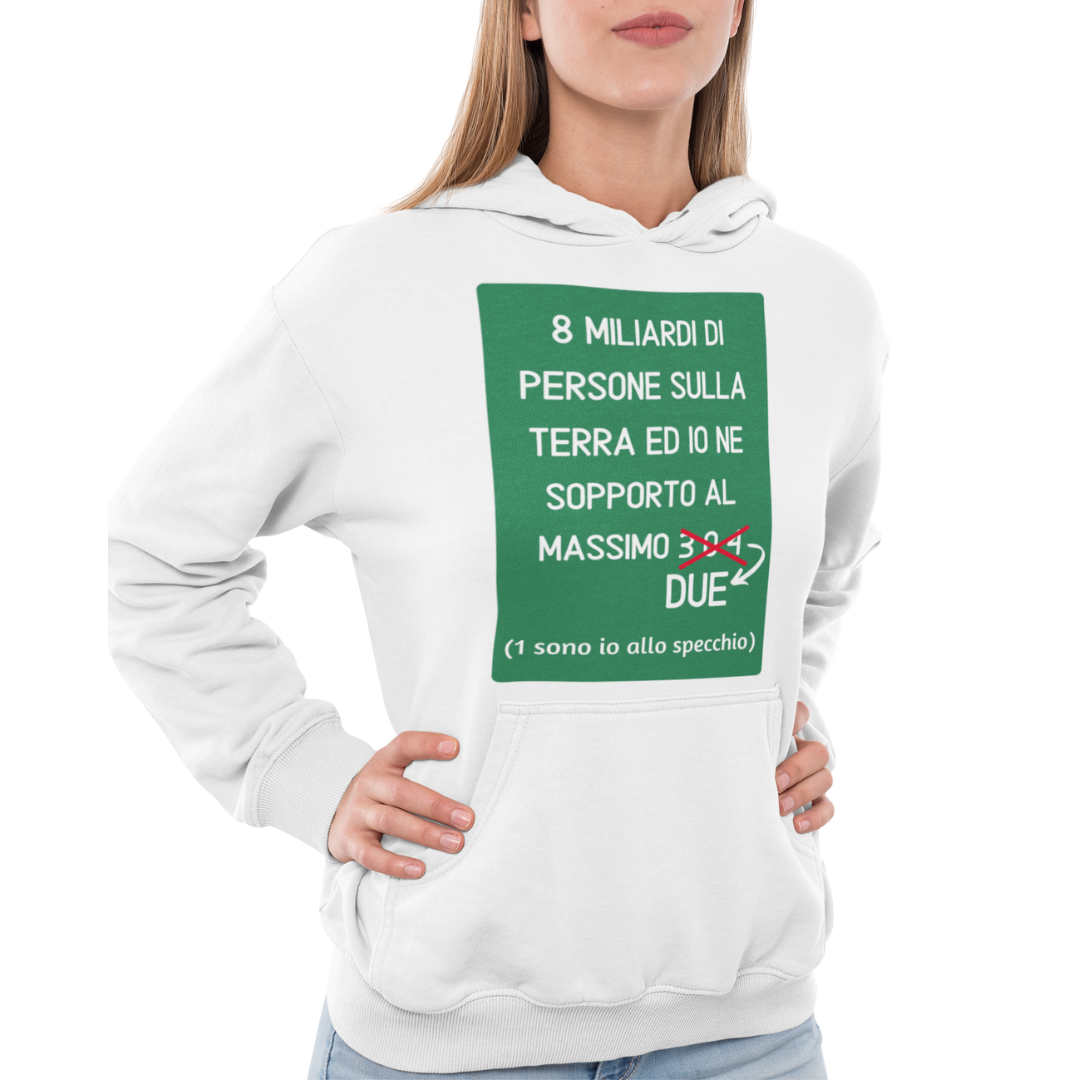 Felpa con Cappuccio Donna "8 miliardi di persone sulla terra"
