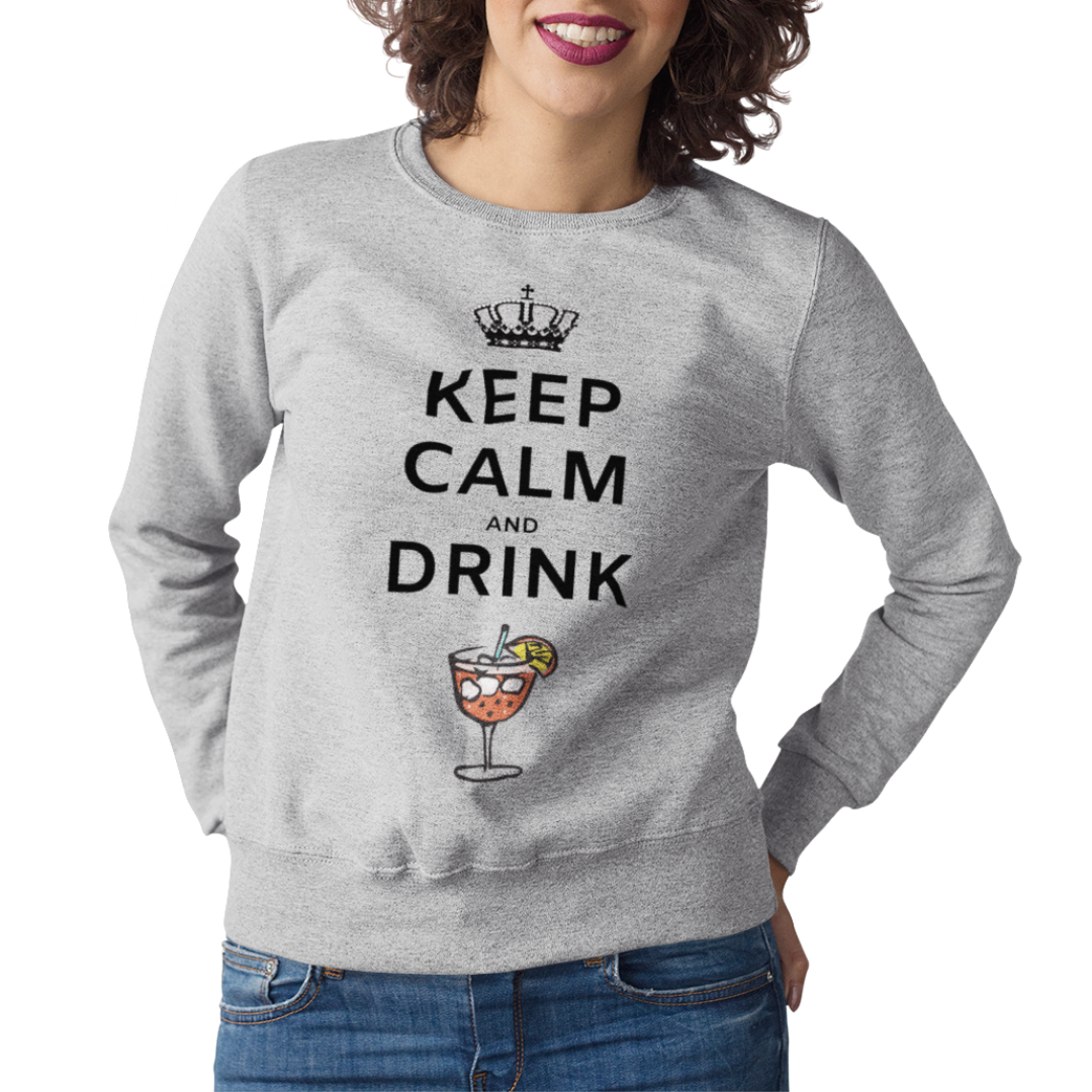 Felpa Girocollo Donna "Keep calm and drink spritz"