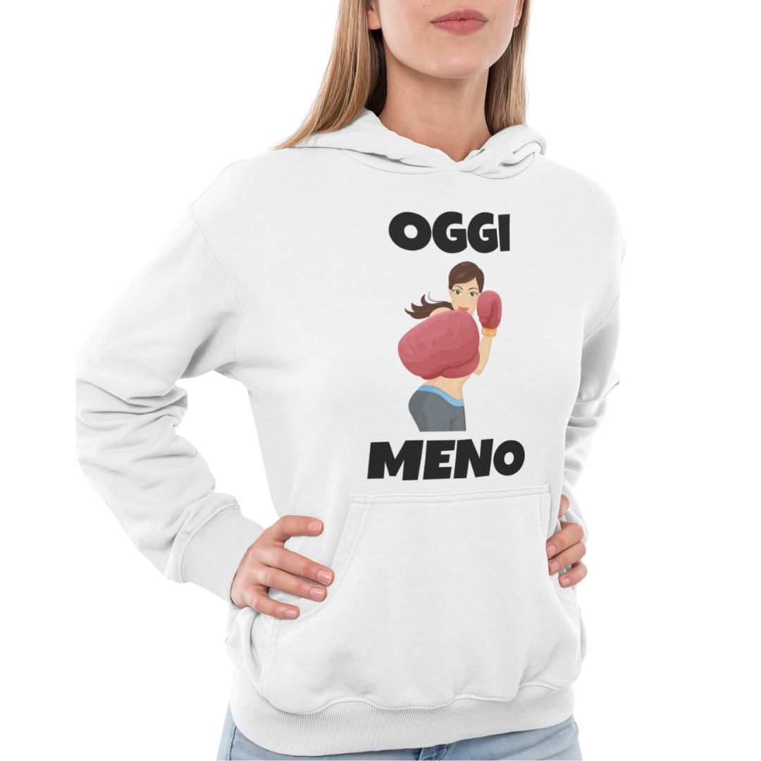 Felpa con Cappuccio Donna "Oggi meno"