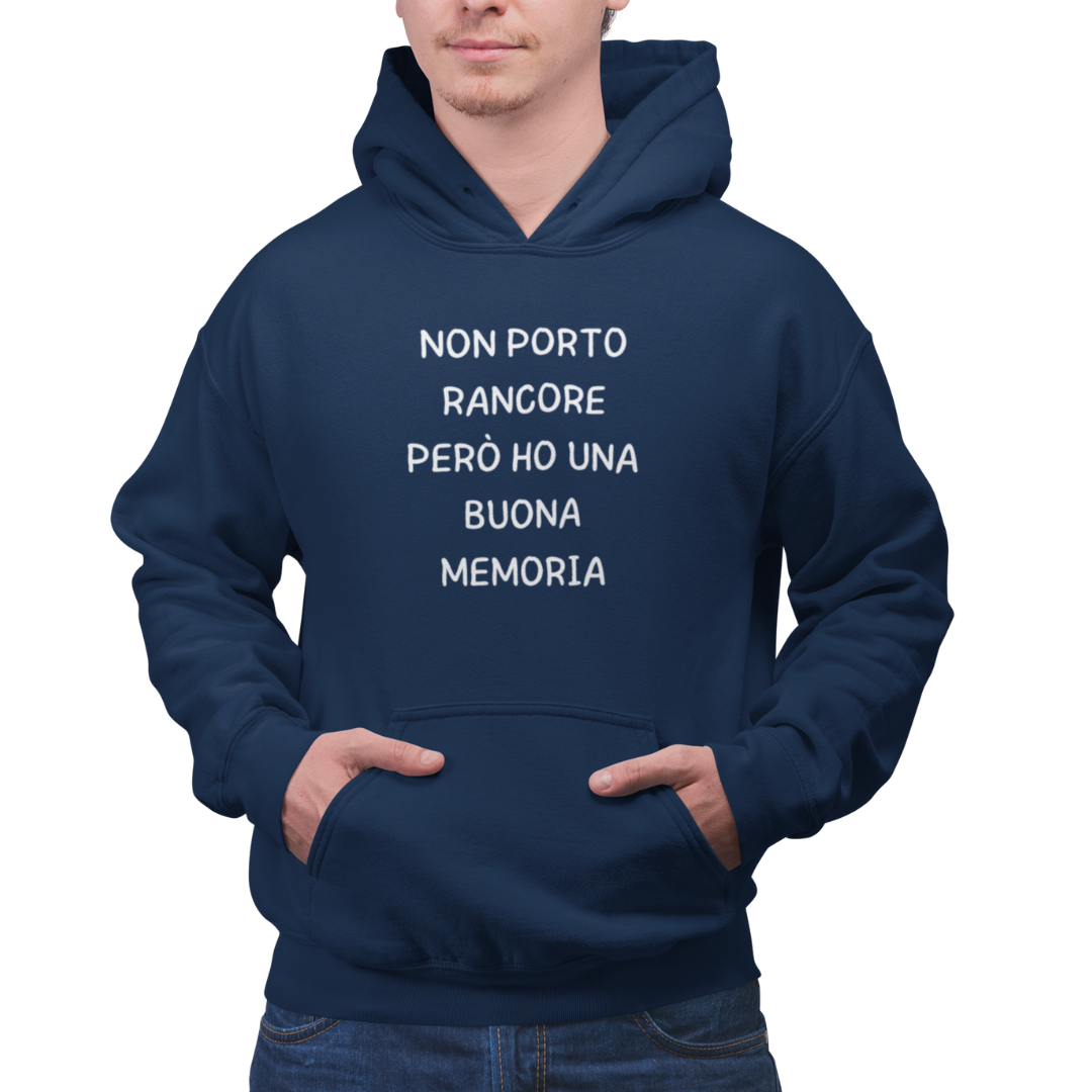 Felpa con Cappuccio Uomo "Non porto rancore però"