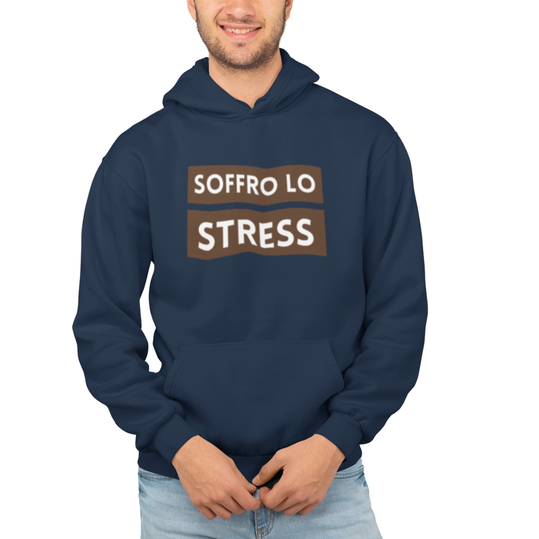 Felpa con Cappuccio Uomo "Soffro lo stress"
