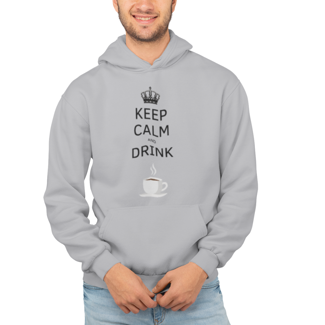 Felpa con Cappuccio Uomo "Keep calm and drink coffee"