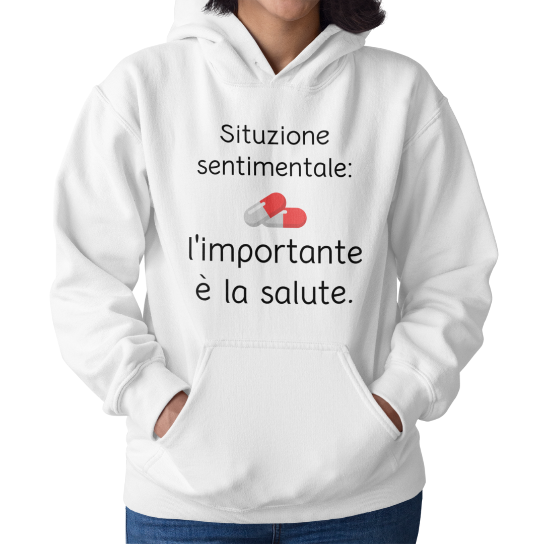 Felpa con Cappuccio Donna "Situazione sentimentale"