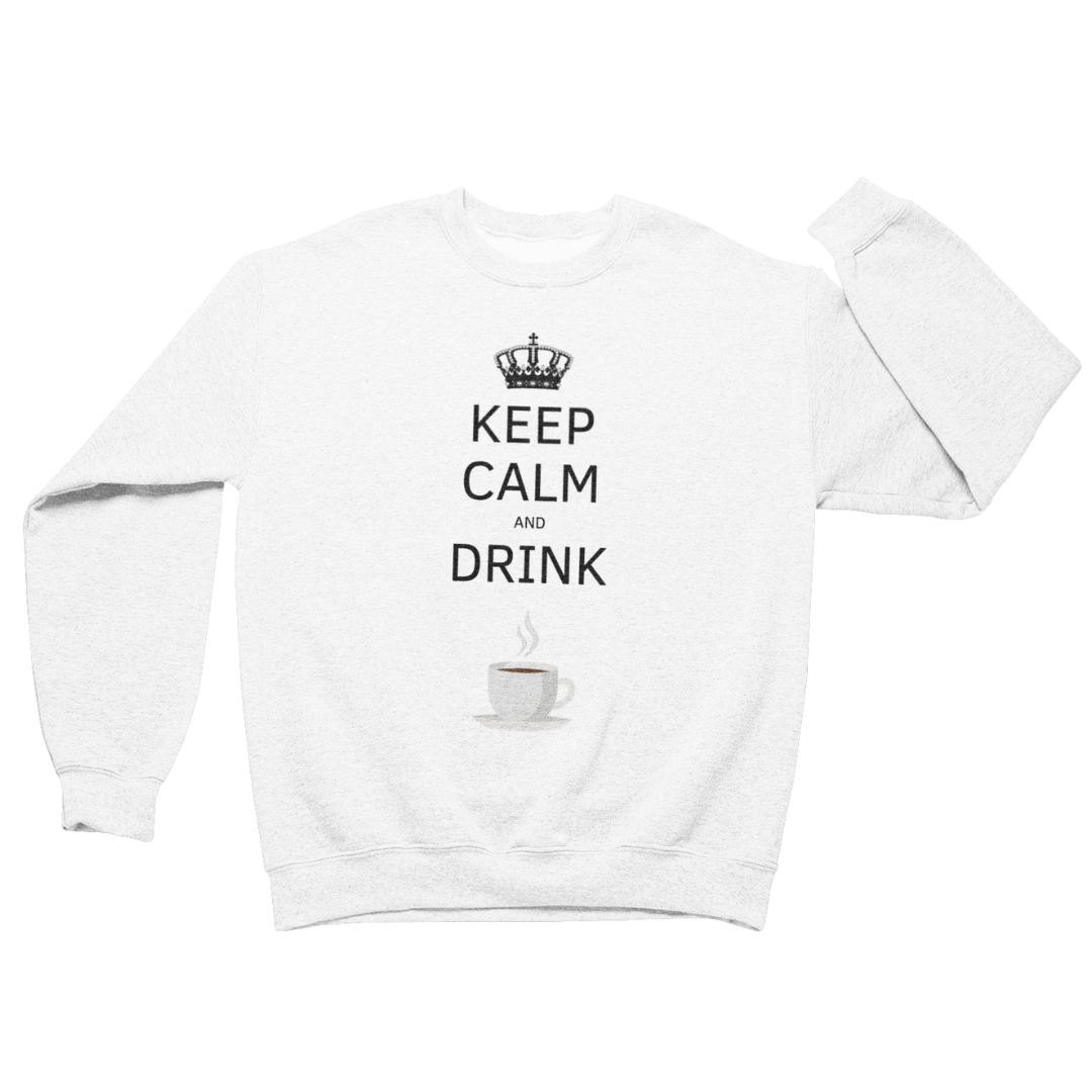 Felpa Girocollo Uomo "Keep calm and drink coffee"