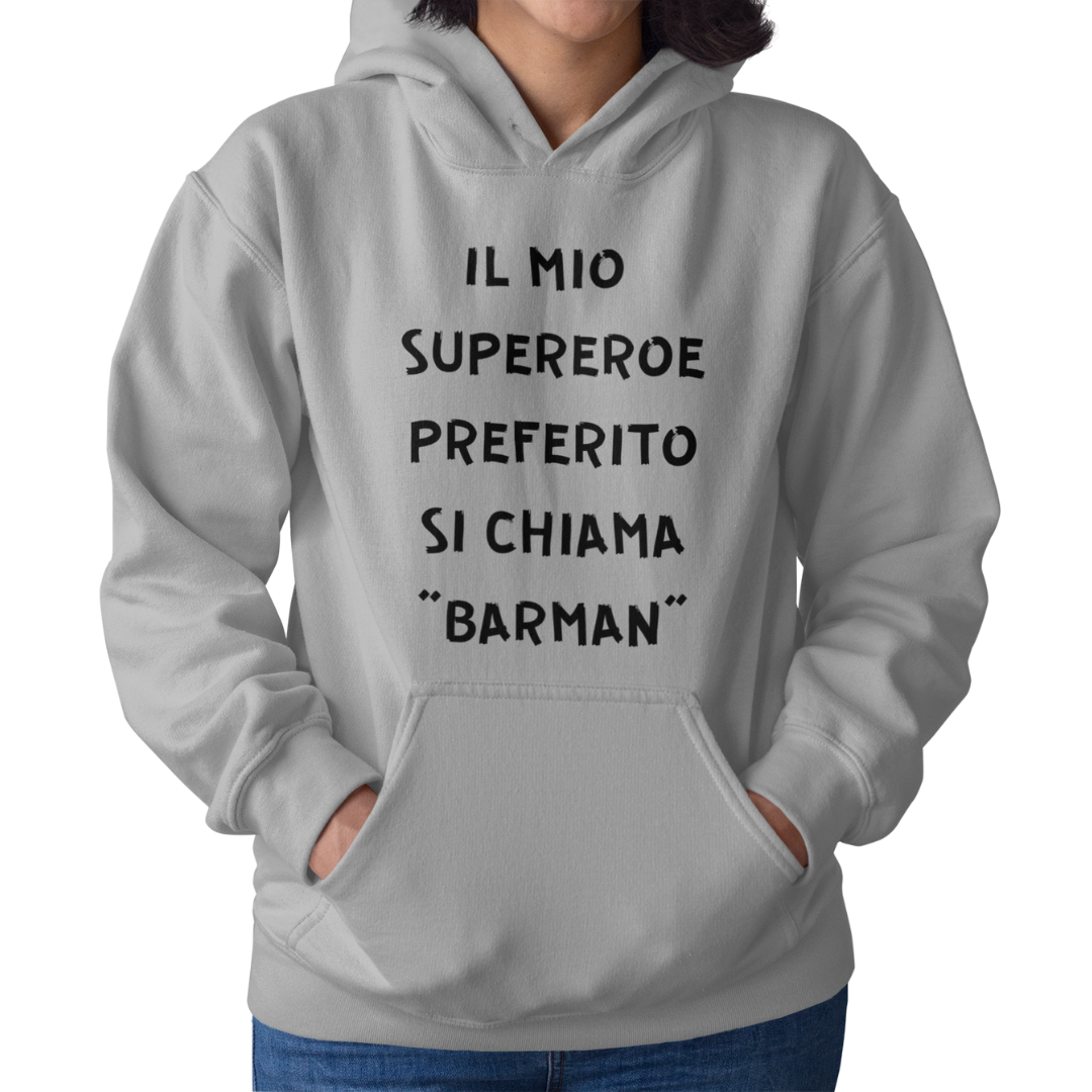 Felpa con Cappuccio Donna "Il mio supereroe preferito"