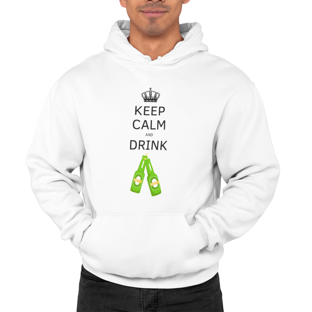 Felpa con Cappuccio Uomo "Keep calm and drink beer"