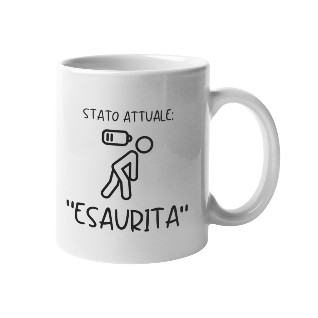 Tazza "Stato attuale: ESAURITA"