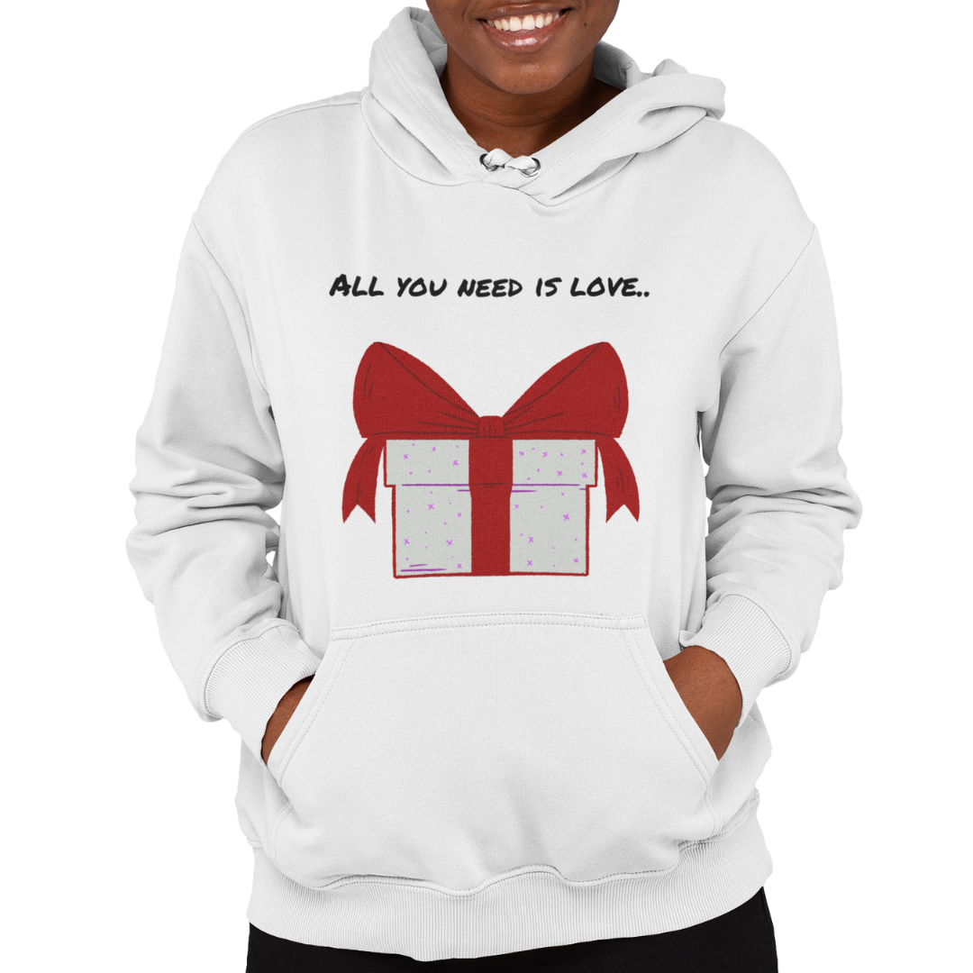 Felpa con Cappuccio Donna "All you need is love"