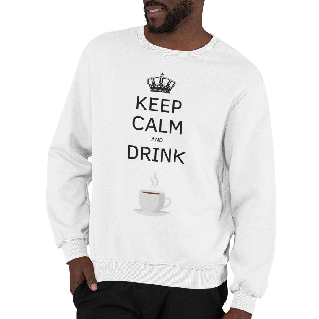 Felpa Girocollo Uomo "Keep calm and drink coffee"