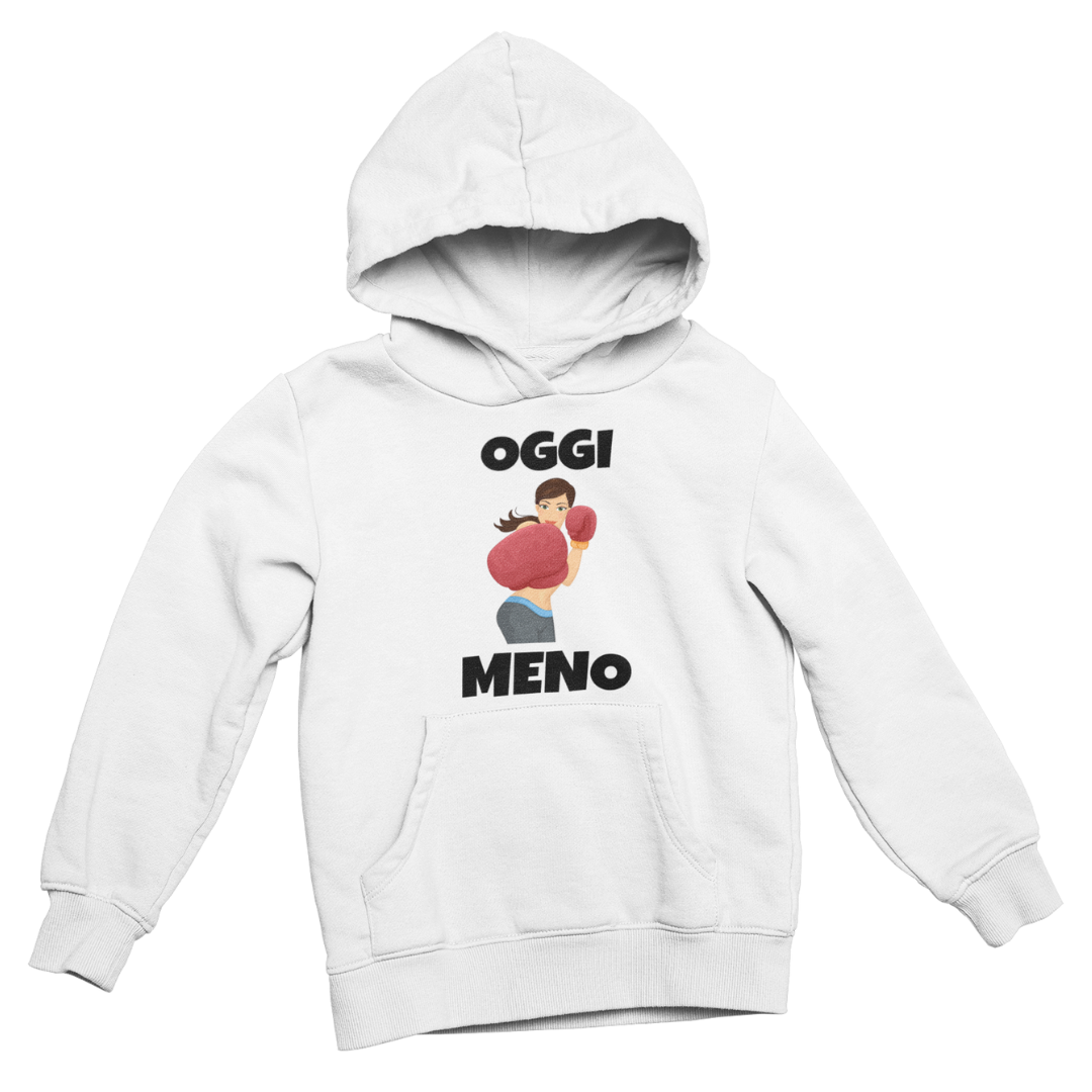 Felpa con Cappuccio Donna "Oggi meno"