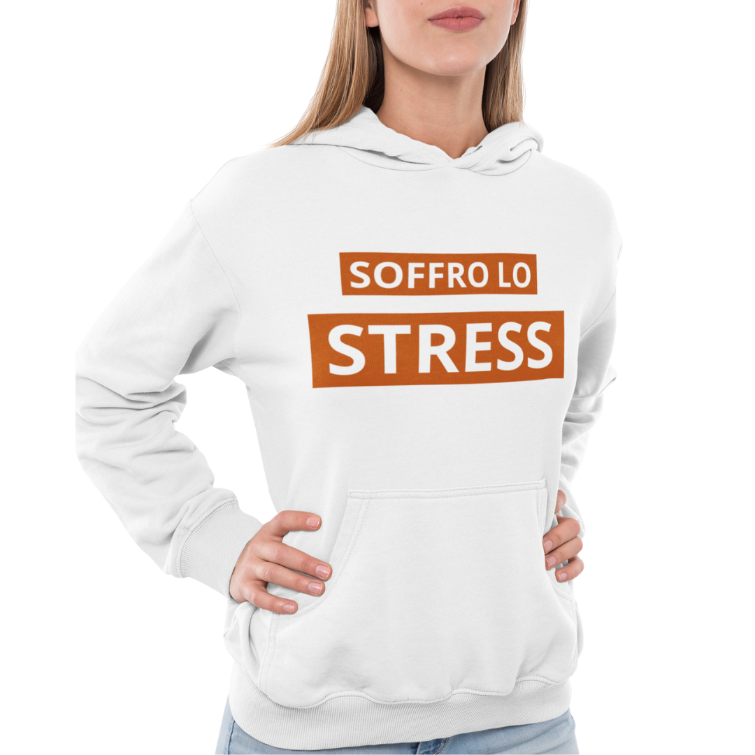 Felpa con Cappuccio Donna "Soffro lo stress"