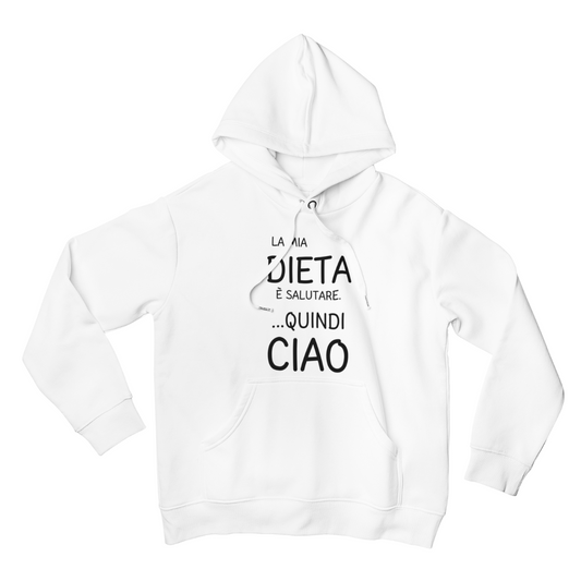 Felpa con Cappuccio Uomo "La mia dieta è salutare."