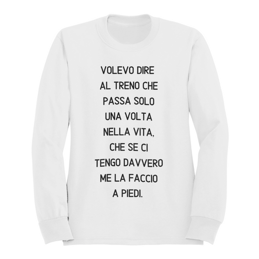 Felpa Girocollo Donna "Volevo dire al treno che passa"