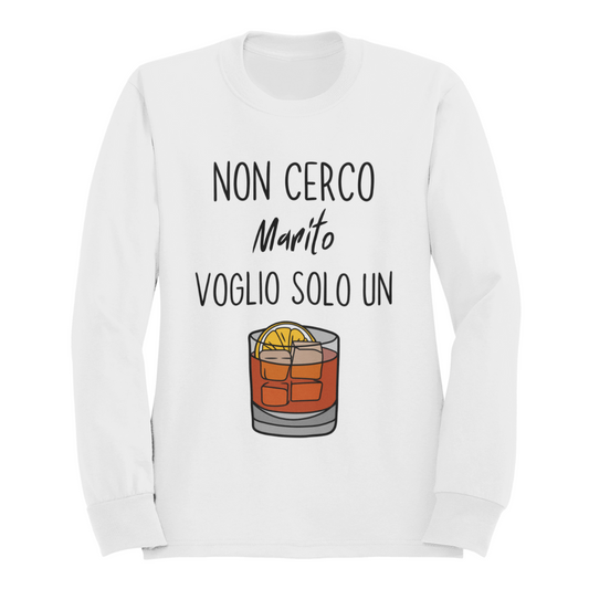 Felpa Girocollo Donna "Non cerco marito"