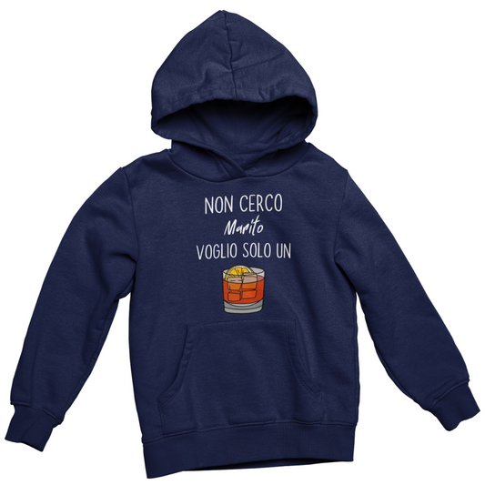 Felpa con Cappuccio Donna "Non cerco marito"