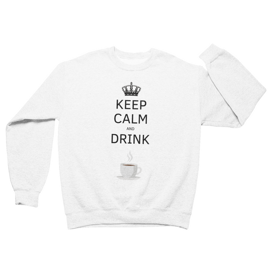 Felpa Girocollo Uomo "Keep calm and drink coffee"