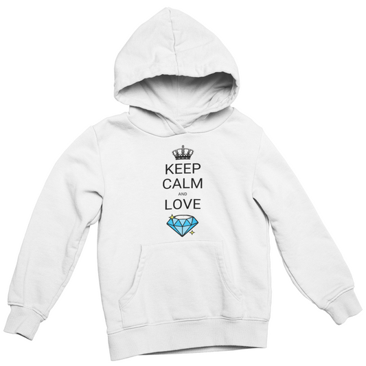 Felpa con Cappuccio Donna "Keep calm and love diamond"